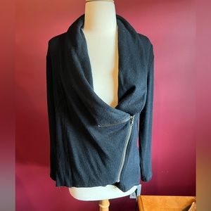 ABS Allen Schwartz shawl zip black cardigan XS